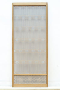 【ご精算用】木地色の柔らかな色彩をしたスリガラス入り極上幾何学書院 EZ2523 在庫3枚