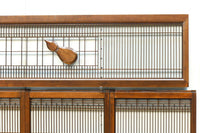 雄々しい虎を瓢箪型の窓絵で囲う風情溢れる欄間・書院セット EZ2525 在庫5枚1組