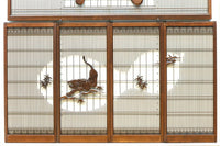 雄々しい虎を瓢箪型の窓絵で囲う風情溢れる欄間・書院セット EZ2525 在庫5枚1組