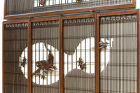 雄々しい虎を瓢箪型の窓絵で囲う風情溢れる欄間・書院セット EZ2525 在庫5枚1組