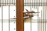 雄々しい虎を瓢箪型の窓絵で囲う風情溢れる欄間・書院セット EZ2525 在庫5枚1組