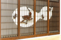 雄々しい虎を瓢箪型の窓絵で囲う風情溢れる欄間・書院セット EZ2525 在庫5枚1組