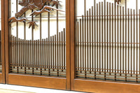 雄々しい虎を瓢箪型の窓絵で囲う風情溢れる欄間・書院セット EZ2525 在庫5枚1組