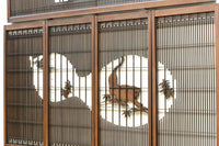 雄々しい虎を瓢箪型の窓絵で囲う風情溢れる欄間・書院セット EZ2525 在庫5枚1組