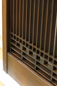 雄々しい虎を瓢箪型の窓絵で囲う風情溢れる欄間・書院セット EZ2525 在庫5枚1組