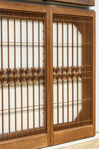 気品ある麻の葉組子模様が映える欄間・書院セット EZ2526 在庫5枚1組