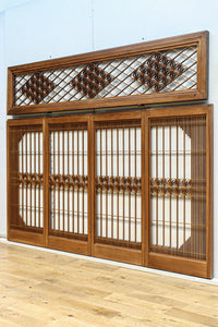 気品ある麻の葉組子模様が映える欄間・書院セット EZ2526 在庫5枚1組