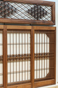 気品ある麻の葉組子模様が映える欄間・書院セット EZ2526 在庫5枚1組