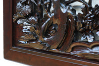 可愛らしい花が咲く梅の木が可憐に飾る小型欄間 EZ2541 在庫1枚