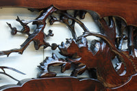 可愛らしい花が咲く梅の木が可憐に飾る小型欄間 EZ2541 在庫1枚