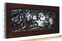 可愛らしい花が咲く梅の木が可憐に飾る小型欄間 EZ2541 在庫1枚