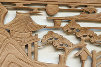 風景を丁寧に描いた彫刻欄間素材 EZ2551ab 在庫(a:1 b:1)枚