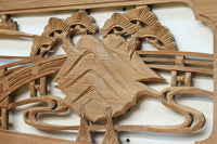 風景を丁寧に描いた彫刻欄間素材 EZ2551ab 在庫(a:1 b:1)枚