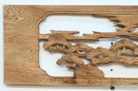 【ご精算用】堂々と貫禄ある鷹を描いた彫刻欄間素材 EZ2553ab 在庫(a:1 b:1)枚