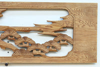 【ご精算用】堂々と貫禄ある鷹を描いた彫刻欄間素材 EZ2553ab 在庫(a:1 b:1)枚