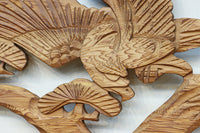 【ご精算用】堂々と貫禄ある鷹を描いた彫刻欄間素材 EZ2553ab 在庫(a:1 b:1)枚