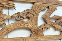 【ご精算用】堂々と貫禄ある鷹を描いた彫刻欄間素材 EZ2553ab 在庫(a:1 b:1)枚