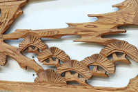 【ご精算用】堂々と貫禄ある鷹を描いた彫刻欄間素材 EZ2553ab 在庫(a:1 b:1)枚