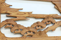 【ご精算用】堂々と貫禄ある鷹を描いた彫刻欄間素材 EZ2553ab 在庫(a:1 b:1)枚