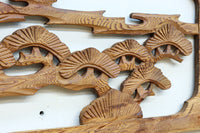 【ご精算用】堂々と貫禄ある鷹を描いた彫刻欄間素材 EZ2553ab 在庫(a:1 b:1)枚