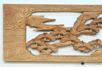 【ご精算用】堂々と貫禄ある鷹を描いた彫刻欄間素材 EZ2553ab 在庫(a:1 b:1)枚