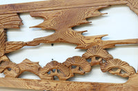 【ご精算用】堂々と貫禄ある鷹を描いた彫刻欄間素材 EZ2553ab 在庫(a:1 b:1)枚