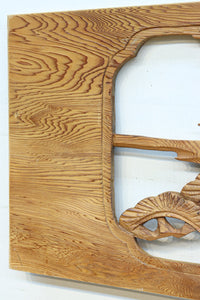 【ご精算用】堂々と貫禄ある鷹を描いた彫刻欄間素材 EZ2553ab 在庫(a:1 b:1)枚