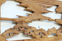 【ご精算用】堂々と貫禄ある鷹を描いた彫刻欄間素材 EZ2553ab 在庫(a:1 b:1)枚