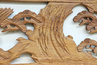 【ご精算用】堂々と貫禄ある鷹を描いた彫刻欄間素材 EZ2553ab 在庫(a:1 b:1)枚