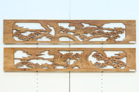 【ご精算用】堂々と貫禄ある鷹を描いた彫刻欄間素材 EZ2553ab 在庫(a:1 b:1)枚