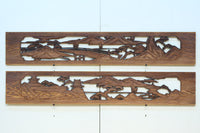 深みのある色彩で橋と城を描いた彫刻欄間素材 EZ2555ab 在庫(a:0 b:1)枚