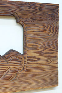 深みのある色彩で橋と城を描いた彫刻欄間素材 EZ2555ab 在庫(a:0 b:1)枚