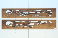 深みのある色彩で橋と城を描いた彫刻欄間素材 EZ2555ab 在庫(a:0 b:1)枚