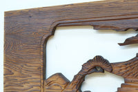 深みのある色彩で橋と城を描いた彫刻欄間素材 EZ2555ab 在庫(a:0 b:1)枚