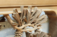 非公開 貫禄ある松の木を丁寧に彫り描いた深彫り彫刻欄間 EZ2565ab 在庫(a:1 b:1)枚