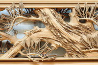 非公開 貫禄ある松の木を丁寧に彫り描いた深彫り彫刻欄間 EZ2565ab 在庫(a:1 b:1)枚