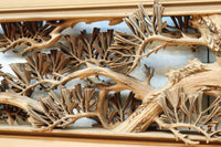 非公開 貫禄ある松の木を丁寧に彫り描いた深彫り彫刻欄間 EZ2565ab 在庫(a:1 b:1)枚