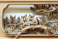 非公開 貫禄ある松の木を丁寧に彫り描いた深彫り彫刻欄間 EZ2565ab 在庫(a:1 b:1)枚