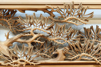 非公開 貫禄ある松の木を丁寧に彫り描いた深彫り彫刻欄間 EZ2565ab 在庫(a:1 b:1)枚