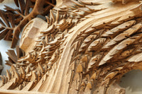 非公開 貫禄ある松の木を丁寧に彫り描いた深彫り彫刻欄間 EZ2565ab 在庫(a:1 b:1)枚