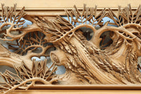 非公開 貫禄ある松の木を丁寧に彫り描いた深彫り彫刻欄間 EZ2565ab 在庫(a:1 b:1)枚