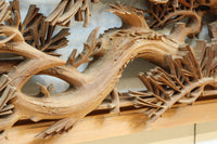 非公開 貫禄ある松の木を丁寧に彫り描いた深彫り彫刻欄間 EZ2565ab 在庫(a:1 b:1)枚