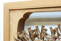 非公開 貫禄ある松の木を丁寧に彫り描いた深彫り彫刻欄間 EZ2565ab 在庫(a:1 b:1)枚