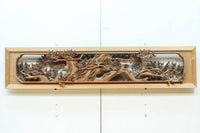 非公開 貫禄ある松の木を丁寧に彫り描いた深彫り彫刻欄間 EZ2565ab 在庫(a:1 b:1)枚