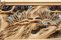 非公開 貫禄ある松の木を丁寧に彫り描いた深彫り彫刻欄間 EZ2565ab 在庫(a:1 b:1)枚