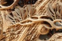 非公開 貫禄ある松の木を丁寧に彫り描いた深彫り彫刻欄間 EZ2565ab 在庫(a:1 b:1)枚