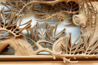 非公開 貫禄ある松の木を丁寧に彫り描いた深彫り彫刻欄間 EZ2565ab 在庫(a:1 b:1)枚