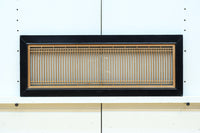 幅776ミリ!! 黒枠で和の風情溢れる小型縦繁欄間 EZ2582 在庫1枚