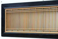 幅776ミリ!! 黒枠で和の風情溢れる小型縦繁欄間 EZ2582 在庫1枚