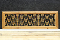 二重蜀江組子で雅な眺めをみせるダイヤガラス入り小型欄間 EZ2585 在庫1枚